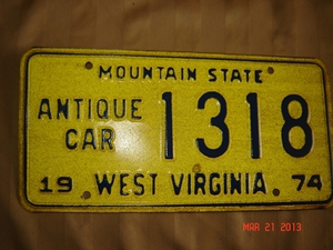 Picture of 1974 West Virginia Antique Car #1318