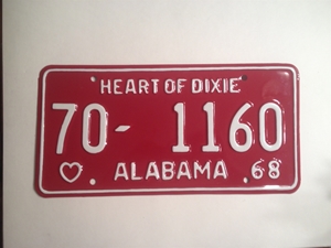 Picture of 1968 Alabama #70-1160