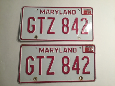Picture of 1980 Maryland Pair #GT2-842