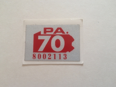Picture of 1970 Pennsylvania Registration Sticker