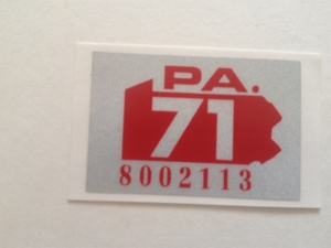 Picture of 1971 Pennsylvania Registration Stickers
