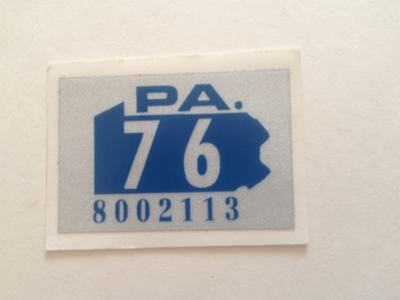 Picture of 1976 Pennsylvania Registration Sticker