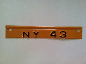 Picture of 1943 New York License Plate Tab