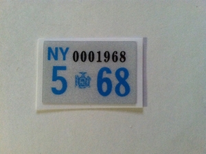 Picture of 1968 New York Registration Sticker