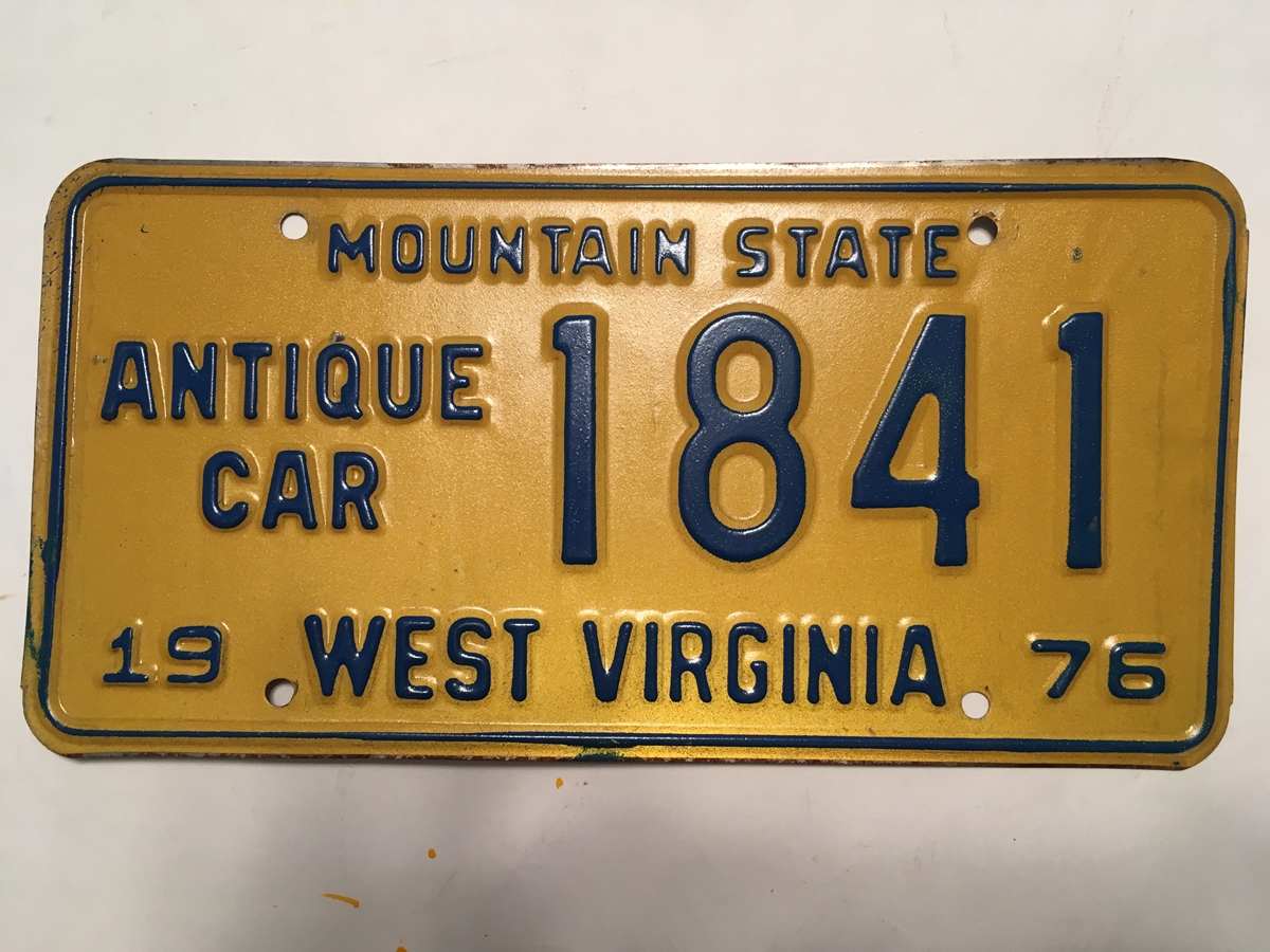 Jim's Old Pl8s. 1976 West Virginia Antique Car #1841