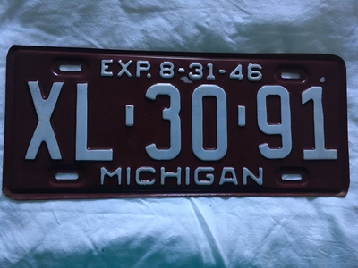 Picture of 1946 Michigan 1/2 year plate #XL-30-91