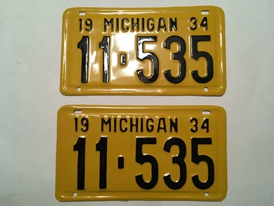 Picture of 1934 Michigan Pair  #11-535