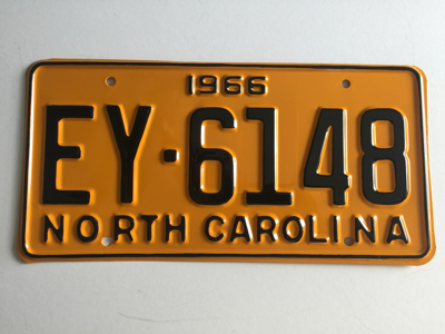 Picture of 1966 North Carolina Car #EY-6148