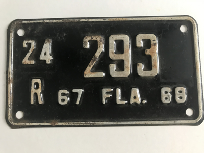 Picture of 1967-68 Florida Motorcycle Plate