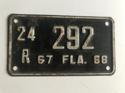 Picture of 1967-68 Florida Motorcycle Plate