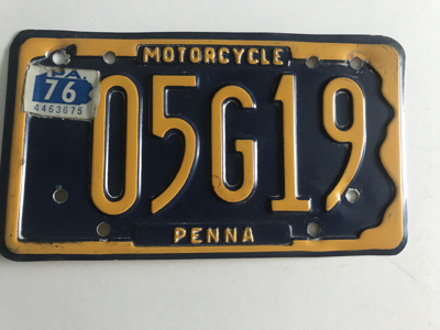 Picture of 1976 Pennsylvania Motorcycle Plate