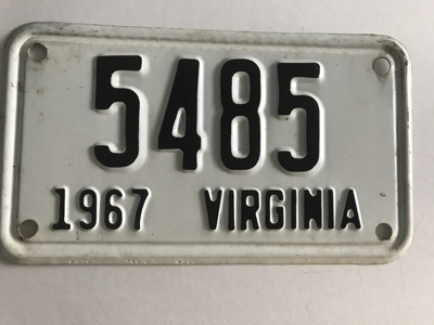 Picture of 1967 Virginia Motorcycle Plate