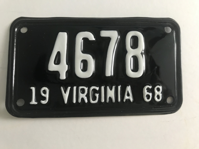 Picture of 1968 Virginia Motorcycle Plate